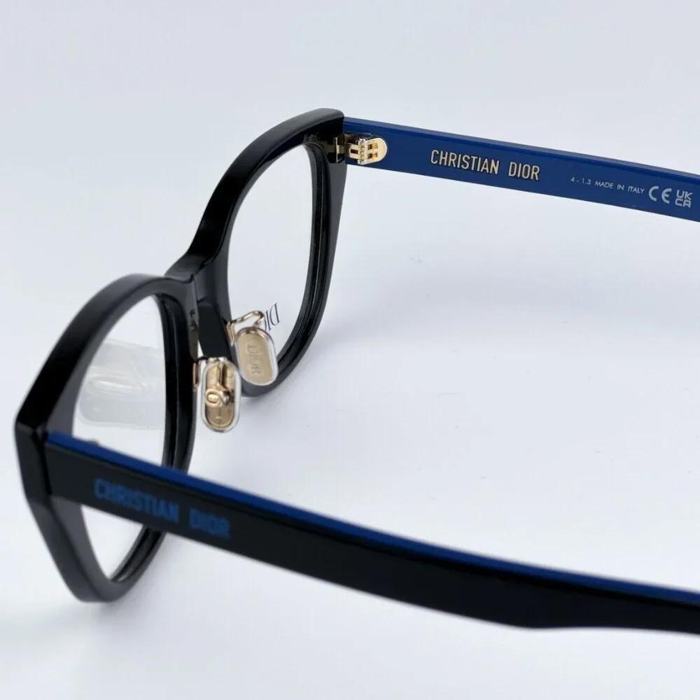 Dior LAPARISIENNEDIORO S4F 1000 BRAND NEW Eyeglasses Shiny Black Blue Women Geom